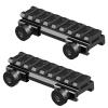FENTUK 0.5" Picatinny Riser Mounts, 1/2 Inch Low Profile 8 Slots Picatinny Rail Riser Mount with See Through Design for Scopes Optics Red Dots Sights - 2 Pack view 2