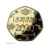 2020 Challenge Coin I Survived 2020 Commemorative Coin Gift for Friends Family Collectors Silver (Silver) view 3