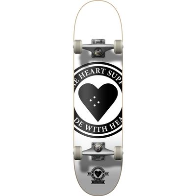 Heart Supply Badge Logo Complete Skateboard -8.0 White