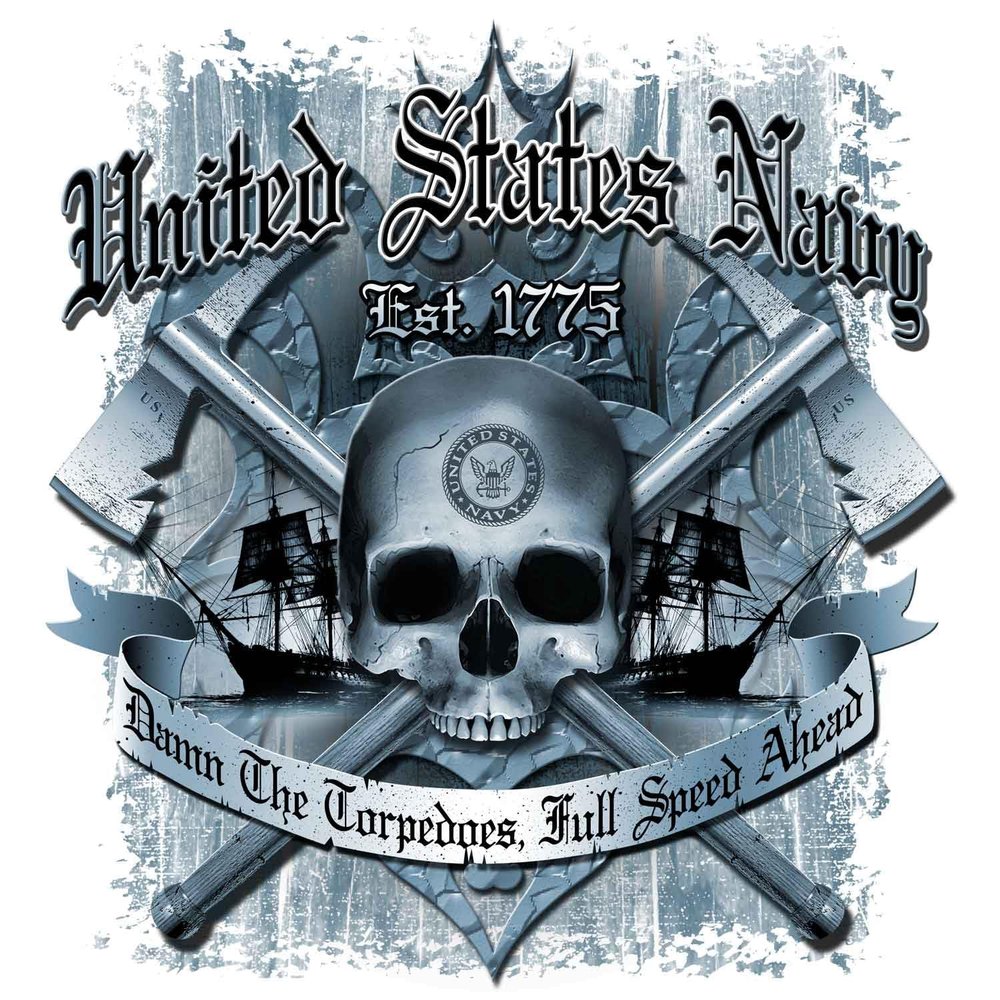 Damn The Torpedoes US Navy Warship Veteran 3-18 Inch Custom Decal Sticker