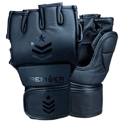 Revgear Premier MMA Grappling Gloves | Multi-Purpose, MMA, Kickboxing, Martial Arts and Boxing | Comfortable and Durable (Black/Black, Medium)