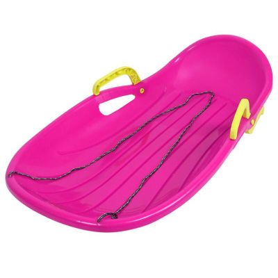 FACAI Thicken the ski double adult children grass board ski parent-child sandboard sledge sledge with brake, pink
