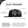 Branded Bills California 31 Tan Leather Black Flat Trucker, Lightweight, Comfortable Baseball Cap view 3