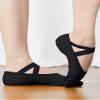 Daydance Canvas Black Ballet Shoes for Women, 4 Way Elastic Dance Slippers view 3