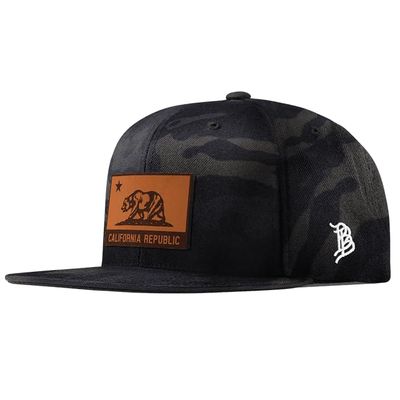 Branded Bills California 31 Tan Leather Black Multicam Classic, Lightweight, Comfortable Baseball Cap