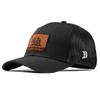 Branded Bills California 31 Tan Leather Black Curved Trucker, Lightweight, Comfortable Baseball Cap view 1