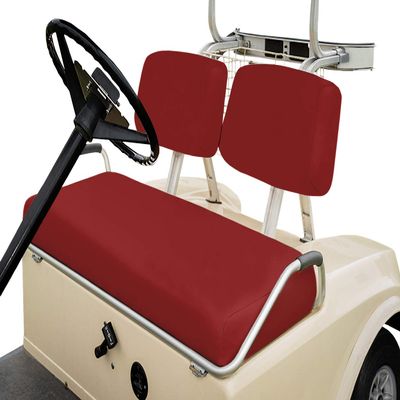 Bar Stool Covers 4 less Club Car Pre-2000 DS Golf Cart Front Replacement Seat Cover Set Made with Marine Grade Vinyl - Staple On Installation (Red)