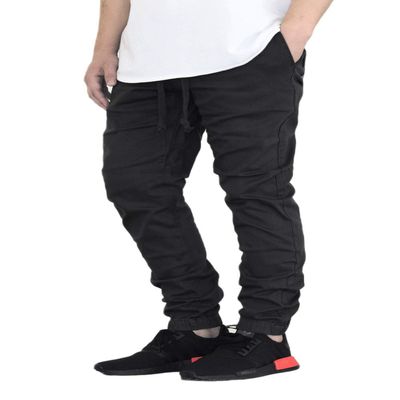 AIRNINE Men's Twill Cargo Jogger Pants (Black_AP876, 2X-Large)