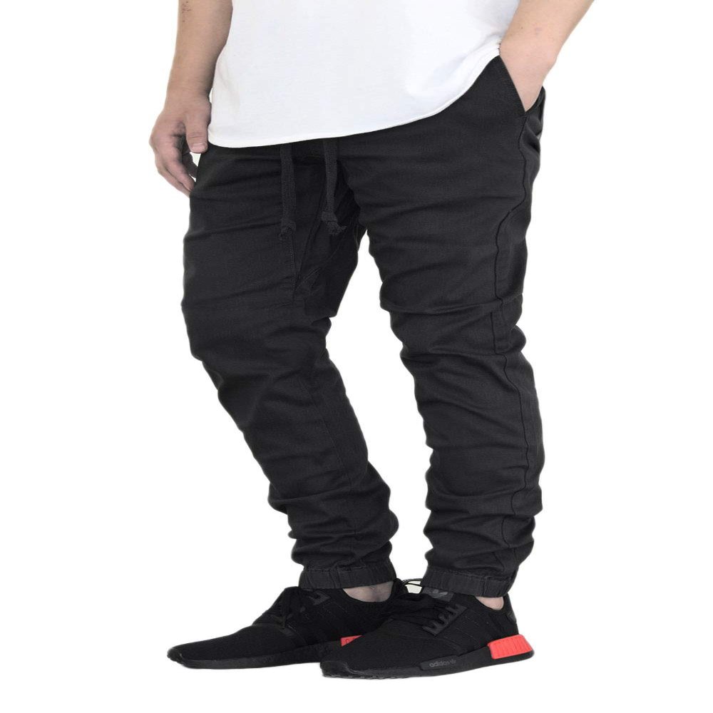 AIRNINE Men's Twill Cargo Jogger Pants (Black_AP876, 2X-Large)