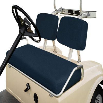 Bar Stool Covers 4 less Club Car Pre-2000 DS Golf Cart Front Replacement Seat Cover Set Made with Marine Grade Vinyl - Staple On Installation (Navy Blue)