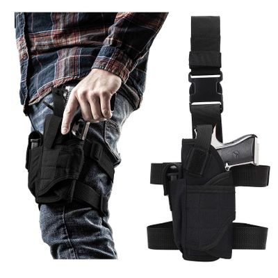Left Handed Leg Holsters for Pistols, Drop Leg Holster Thigh Gun Holster for Men, Airsoft Pistol Holster Adjustable Tactical Leg Harness for Large Medium Pistols