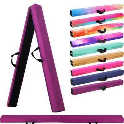 6FT/9FT Folding Balance Beam for Kids ages 3-15- Foldable Gymnastics Floor Beam,Anti-Slip ,Carrying Bag, Faux Suede Covered,EVA foam,Gymnastics Equipment for Kids Training At Home,School,Gym Center