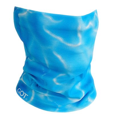 Fishing Mask - Camo Neck Gaiter Face Mask for Men & Women - Sun Protection Face Cover - Bandana, Scarf (Aqua Blue)