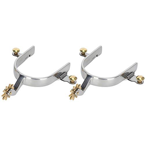 Pssopp Cowboy Spurs, 1Pair Horse Spurs Stainless Steel Walking Horse Roping Spurs West Unisex Horse Spurs for Riding Equestrian to Horse