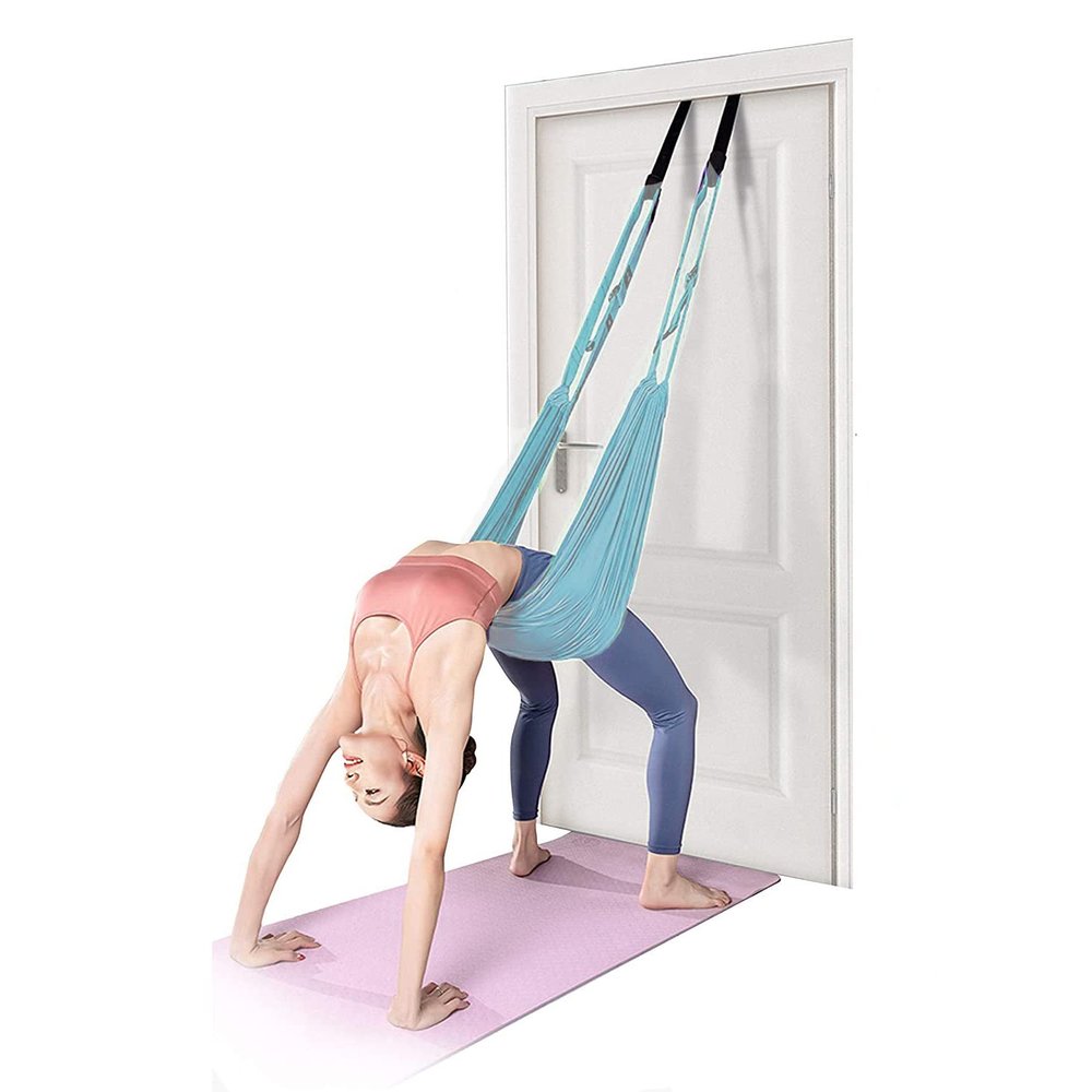 Fitness Yoga Stretching Strap, Adjustable Leg Stretcher Back Bend Assist Trainer, Improve Leg Waist Back Flexibility Home Gym Equipment for Rehab Pilates Ballet Cheerleading Splits Gymnastics (Blue)