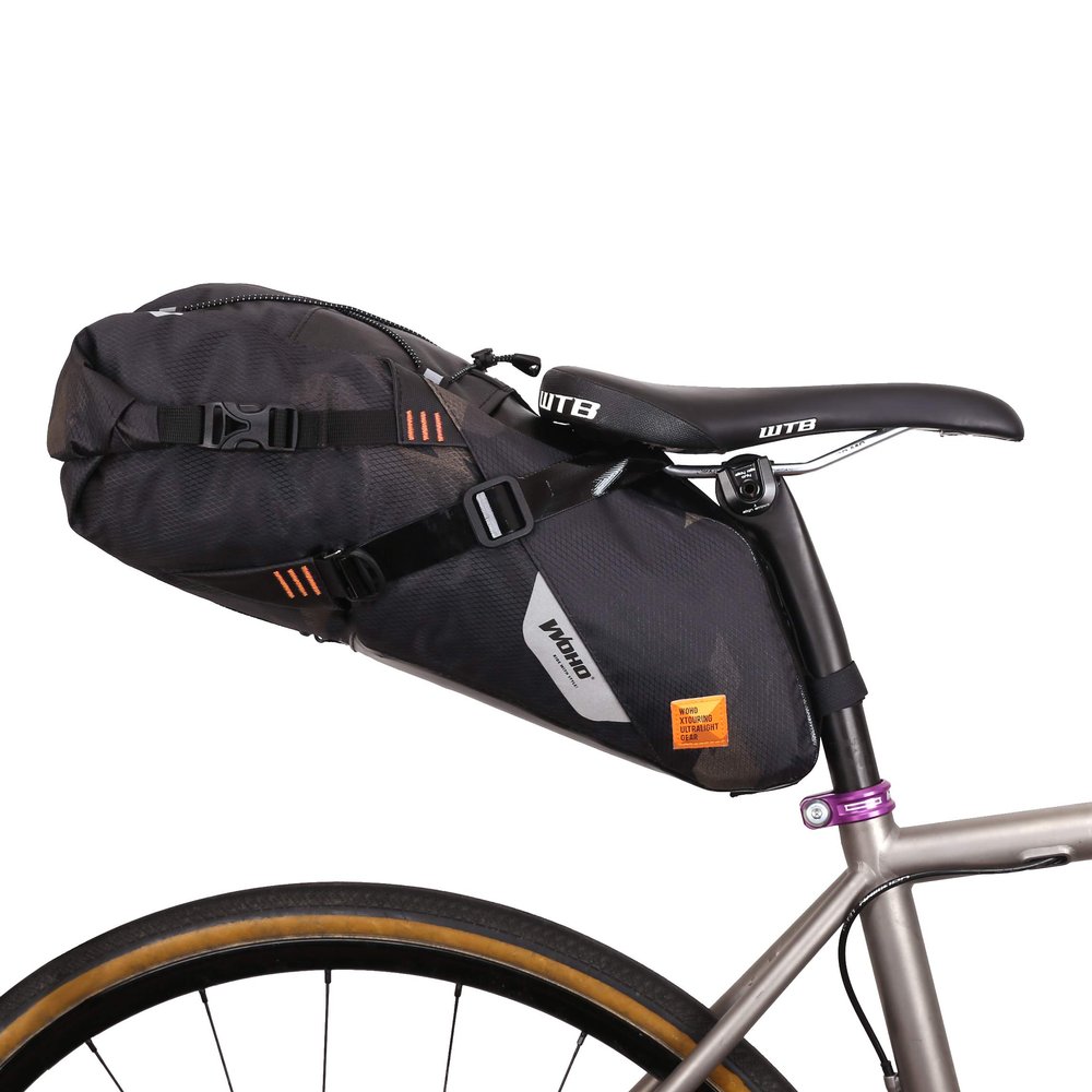 WOHO Xtouring Bikepacking Saddle Bag Dry M Cyber-Camo Diamond Black, Seat Bag 15L