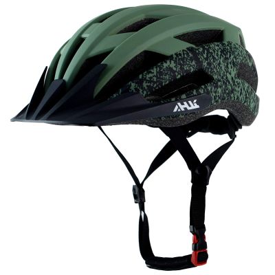 Youth Adult Road Bike Helmet, Men Women Adjustable Mountain Bicycle Helmet with Detachable Visor, 2 Sizes for Age 8-14+ Youth, Kids, Adult (Matte Dark-Green, L)