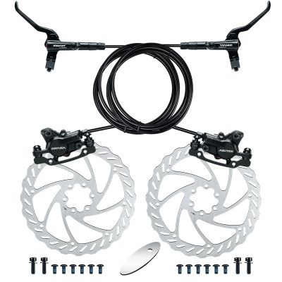 RUJOI Bike Disc Brake Kit, Hydraulic Disc Brake Set with Aluminum Oil Pressure Caliper and Alloy Bicycle Brake Lever, 160mm Rotor, Bicycle Accessories for MTB/Ebike/Folding Bike/Scooter/Fat Bike
