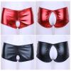 DINGGUANGHE-CUP Men's Thongs, Briefs Women Underwear Lingerie Crotch Open Panties Faux Leather Brief Underpants (Color : Black, Size : Medium) view 2