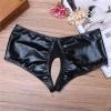 DINGGUANGHE-CUP Men's Thongs, Briefs Women Underwear Lingerie Crotch Open Panties Faux Leather Brief Underpants (Color : Black, Size : Medium) view 4