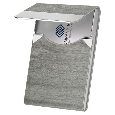 Business Card Holder with Ultra Slim Design, Business Card Case with Premium PU Leather, Suit Pocket Metal Card Holder for Women/Men, Magnetic Closure Quick Access Cards