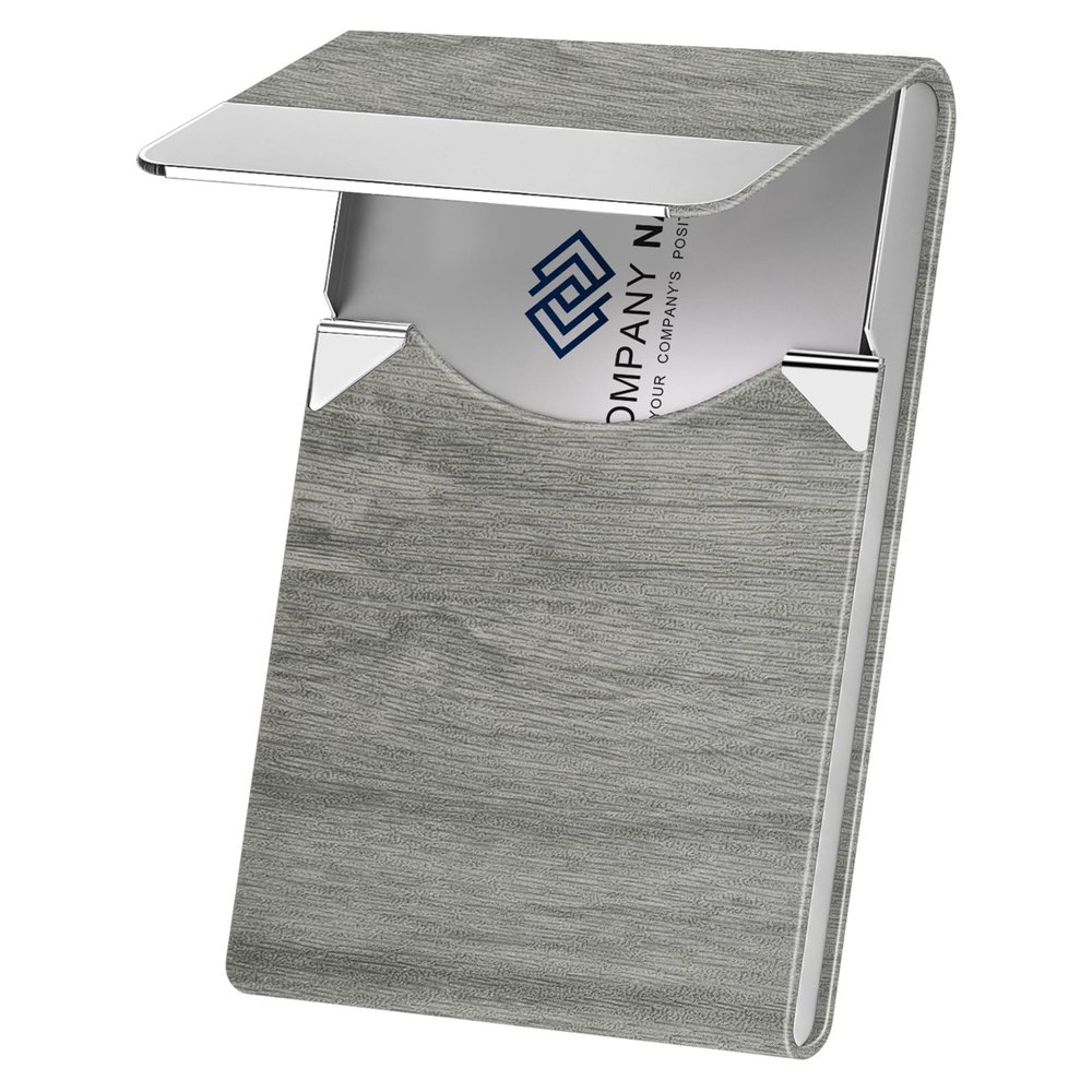 Business Card Holder with Ultra Slim Design, Business Card Case with Premium PU Leather, Suit Pocket Metal Card Holder for Women/Men, Magnetic Closure Quick Access Cards