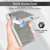Business Card Holder with Ultra Slim Design, Business Card Case with Premium PU Leather, Suit Pocket Metal Card Holder for Women/Men, Magnetic Closure Quick Access Cards view 4