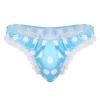 DINGGUANGHE-CUP Men's Thongs, Briefs Mens G-String Thong Bikini Briefs Lingerie Shiny Underwear Low Rise Panties (Color : Sky Blue, Size : Medium) view 1
