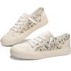 Womens Flower Print Canvas Sneakers Women's Play Fashion Sneaker Comfortable Walking Shoes Yellow Multi Canvas Slip on Shoes(Yellow US5) view 1