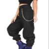Andongnywell Women's High Waist Hip Hop Dance Tapered Cargo Jogger Pants Trousers Harem Baggy Jogging Sweatpants (White,X-Large) view 2