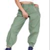 Andongnywell Ladies Solid Color Sport slaXYKs Harlan Pants Wide Legs Long Pants with Chain and poXYKets Trousers (Green,X-Large) view 1