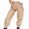 Andongnywell Ladies Solid Color Sport slaXYKs Harlan Pants Wide Legs Long Pants with Chain and poXYKets Trousers (Khaki,Large) view 1