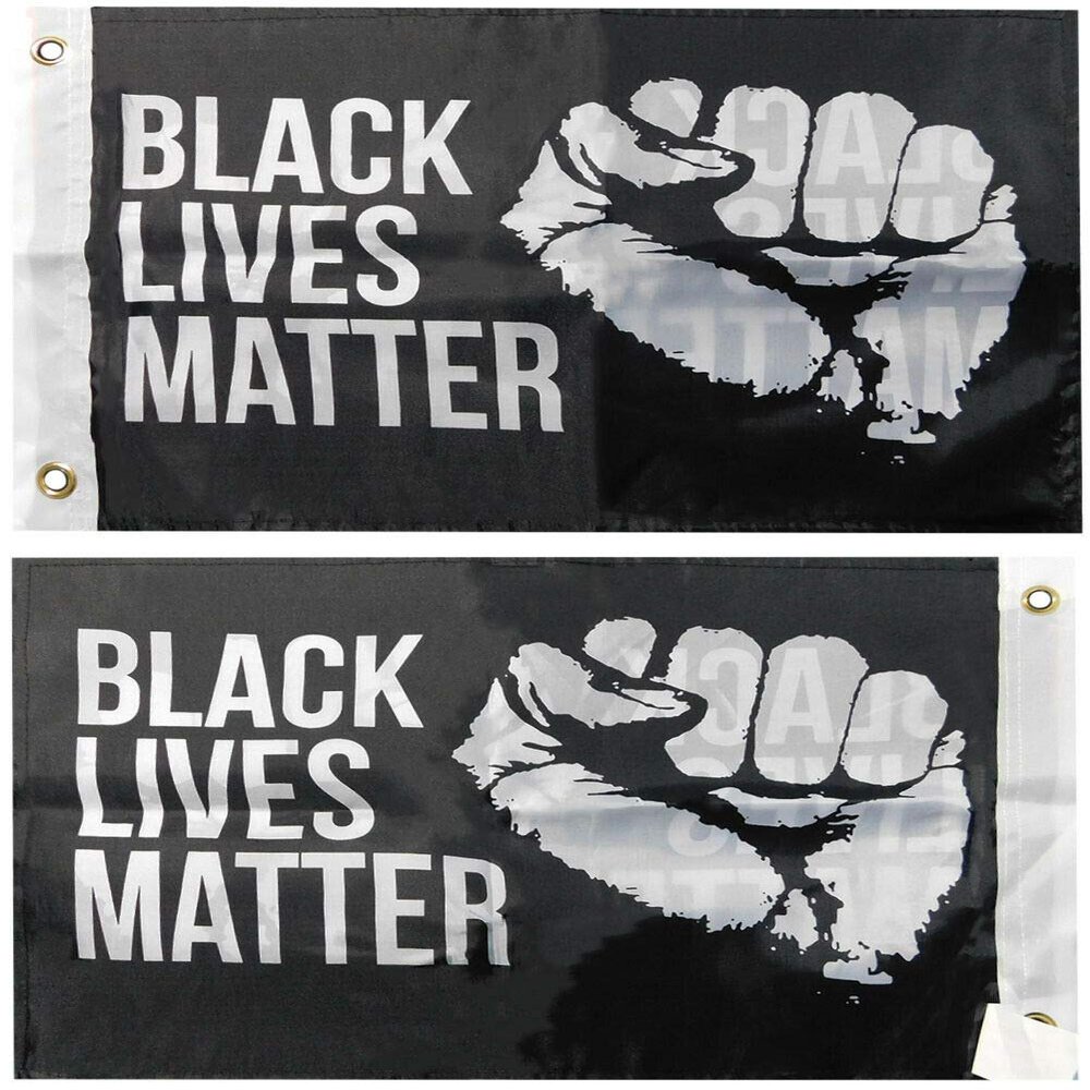 American Wholesale Superstore Black Lives Matter Fist Black Double Sided Rough Tex 68D Nylon 12"x18" Boat Flag