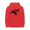 Spreadshirt Motocross Motorcycles Athlete Sport Tricks Kids' Hoodie, L, red view 1