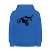 Spreadshirt Motocross Motorcycles Athlete Sport Tricks Kids' Hoodie, L, royal blue view 1