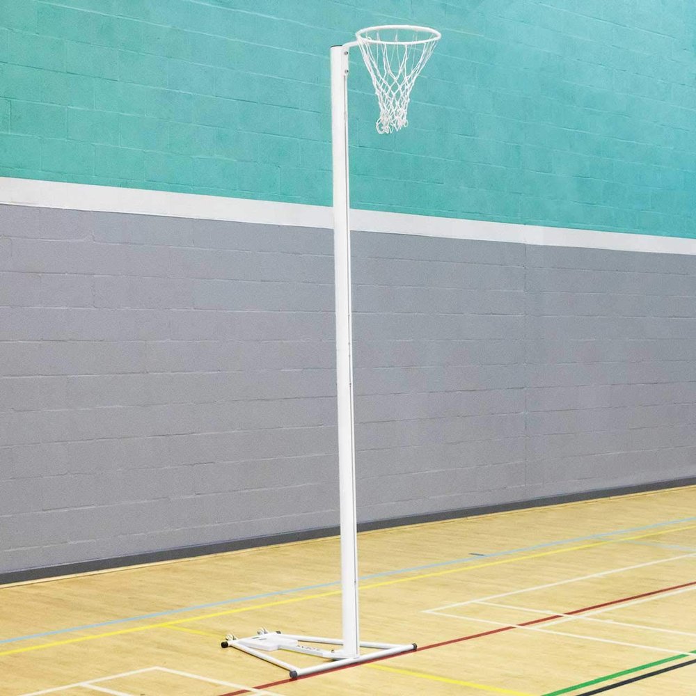 FORZA ALU80 Netball Posts | Socketed/Freestanding/Floor Fixed Netball Hoop Options | Regulation Size Netball Posts | Height Adjustable | [Single Or Pair] (Freestanding Posts, Pair)