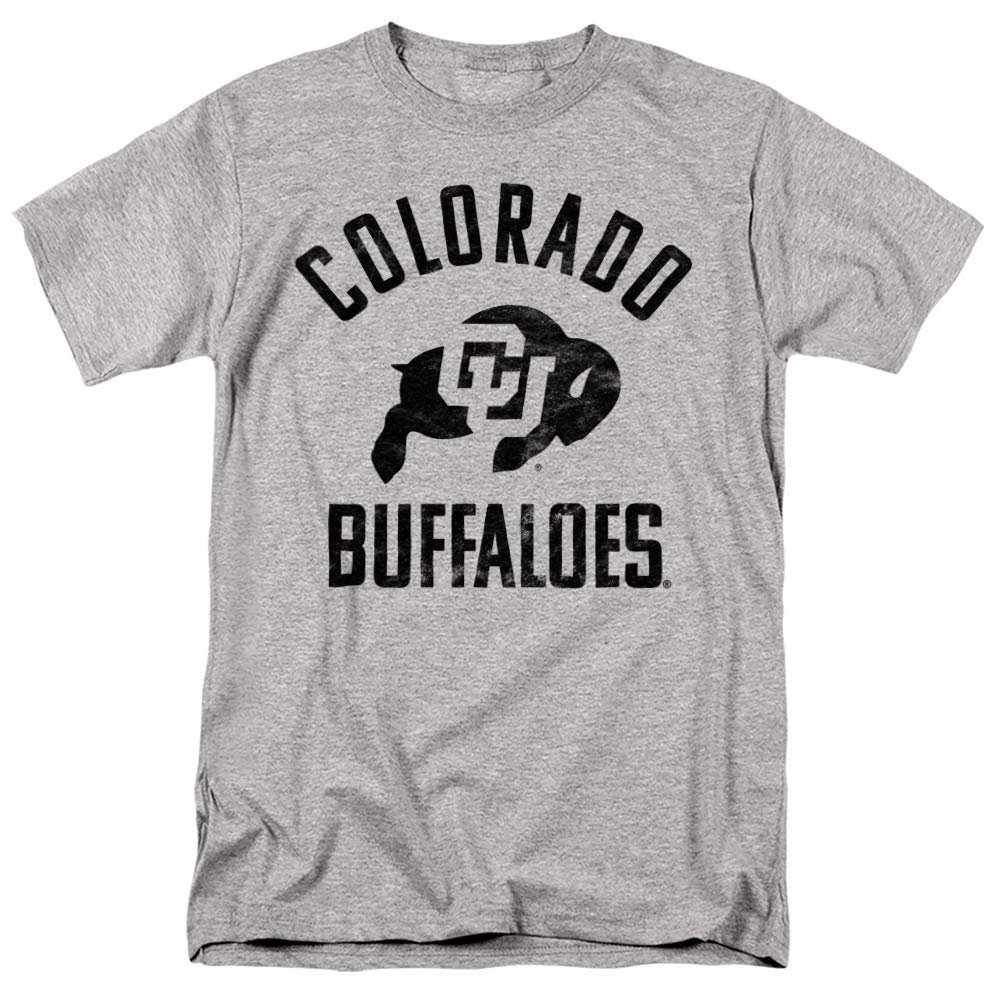 University of Colorado Official One Color Buffaloes Logo Unisex Adult T-Shirt, Athletic Heather, 5X-Large