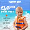 TRC Recreation Super Soft Child Size Small Life Jacket USCG Approved Vinyl Coated Foam Swim Vest for Kids Swimming Pool and Beach Gear, Sunset Orange view 2