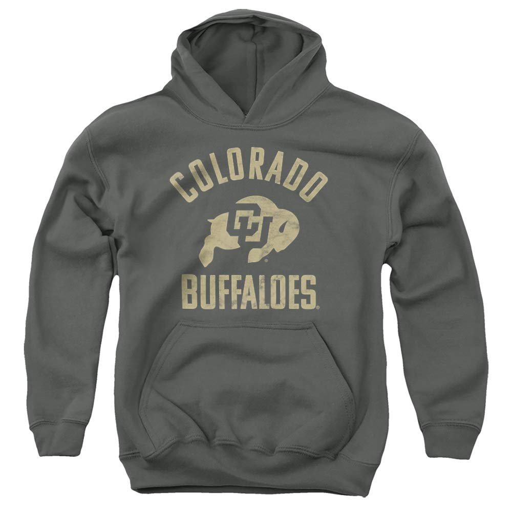University of Colorado Official One Color Buffaloes Logo Unisex Youth Pull-Over Hoodie, Charcoal, X-Large
