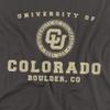 University of Colorado Official Circle Logo Unisex Adult T-Shirt, Charcoal, 5X-Large view 2