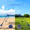 BOTINDO Family Beach Tent Canopy Sun Shade, Pop Up Grande Beach Tent Sun Shelter Stability 4 Poles with Portable Carry Bag Outdoor Shade for Fishing Backyard Camping view 3
