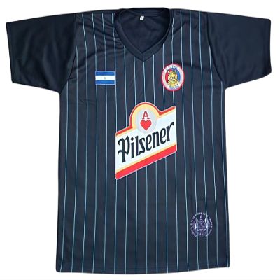 Camisa Azul Negro de Fas de El Salvador Camisa de Tu equipo de Futbol favorito del Pais Donde Tu Naciste, santaneco de Corazon (Medium)