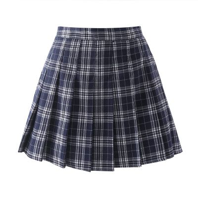 birbyrrly Girls Plaid Pleated Skirt with Shorts for School Tennis Skater Skirt Skort Toddlers Little Navy 130-6-7Y