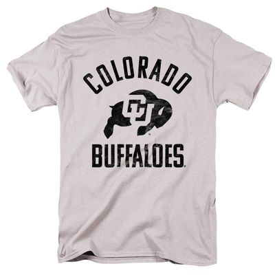 University of Colorado Official One Color Buffaloes Logo Unisex Adult T-Shirt, Silver, 3X-Large