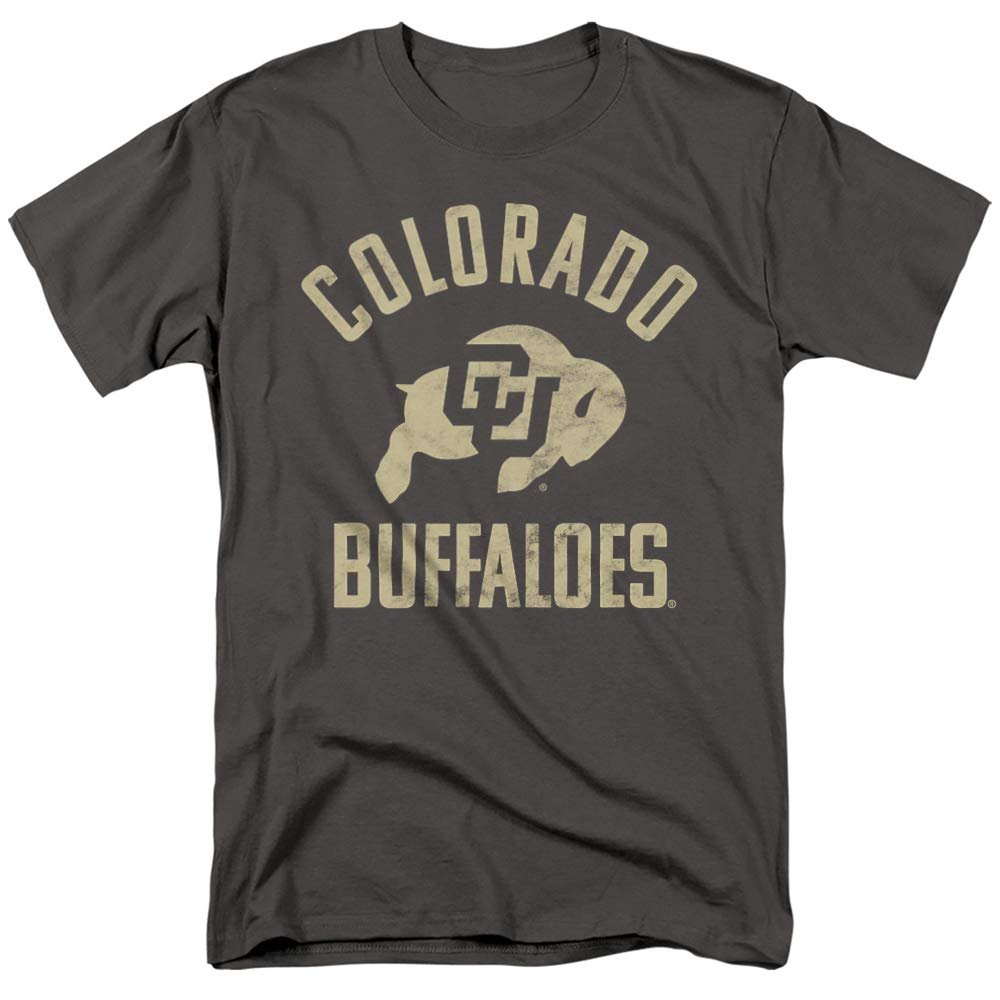 University of Colorado Official One Color Buffaloes Logo Unisex Adult T-Shirt, Charcoal, 5X-Large