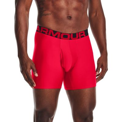 Under Armour mens Tech 6-inch Boxerjock 2-Pack, Red (600)/Black, 4X-Large