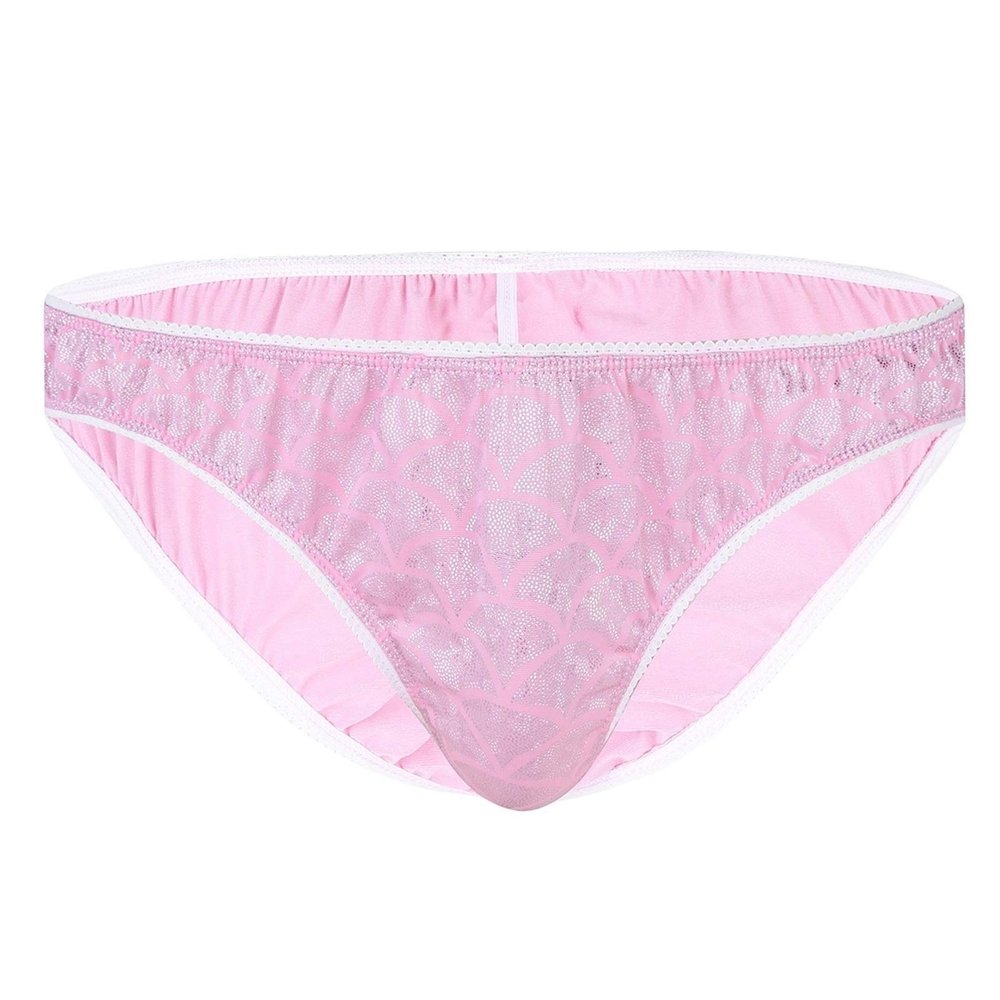 DINGGUANGHE-CUP Men's Thongs, Briefs Mens Panties Sparkle Polka Dots Slim Underpants Low Rise Briefs Bikini Underwear (Color : Pink, Size : Large)