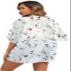 FINOCEANS Women's Swimwear Cover Ups Kimonos Summer Cardigan Half Sleeve V Neck Chiffon Loose Tops X-Large White view 2