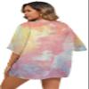 FINOCEANS Women's Tie Dye Cardigan Kimono Swimwear Cover Up Beach Chiffon Boho Loose Open Front Shirt Tops XX-Large view 2