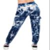ALWAYS Women's Ribbed Tie Dye Cargo Jogger Pants - Rib Knit Active Track Lounge Sweatpants with Pockets Navy 2XL view 4
